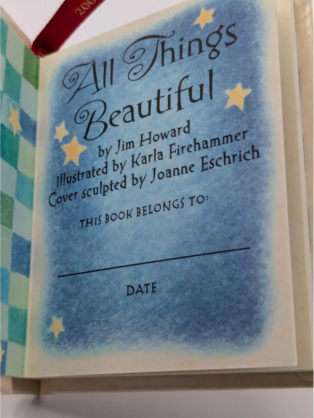 Hallmark Keepsake All Things Beautiful 2000 Mini Book Vintage Christmas Ornament